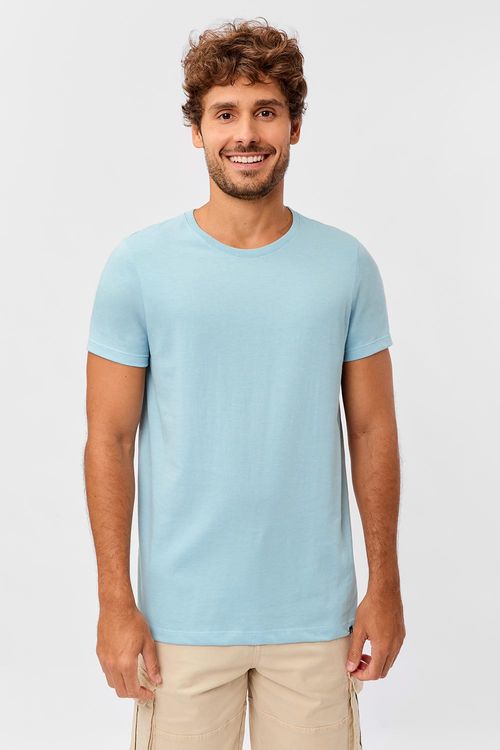 T-Shirt Básica Premium Fit Sem Costura Azul Clara