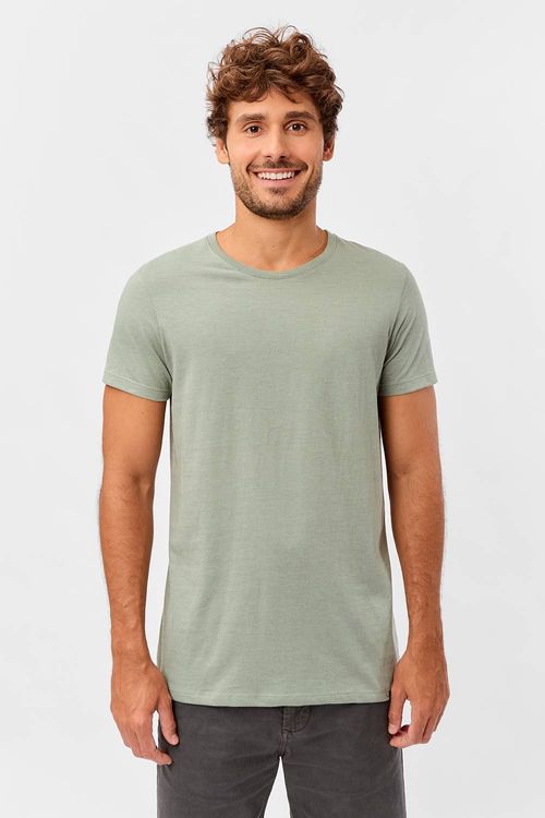 T-Shirt Básica Premium Fit Sem Costura Verde Clara
