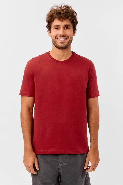 T-Shirt Básica Comfort Vermelha Escura