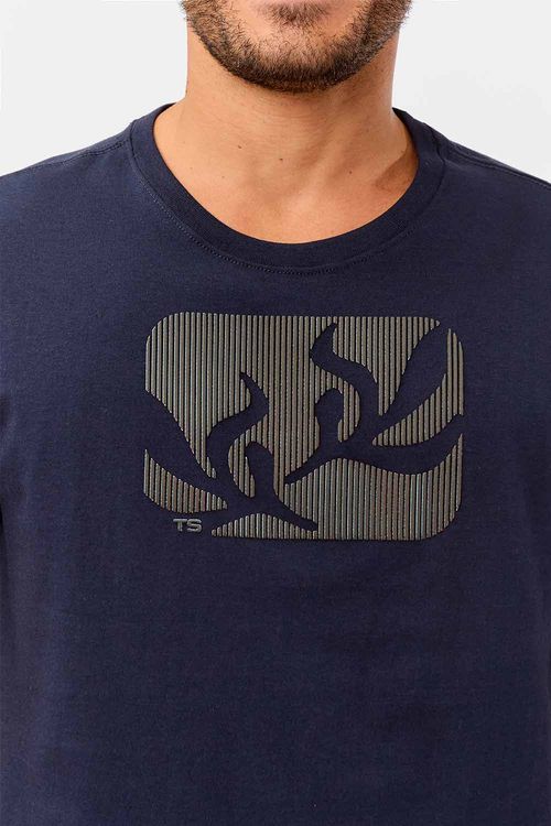 T-Shirt Estampada 3d Azul Marinho