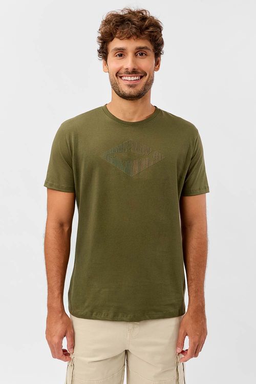 T-Shirt Estampada 3d Tubarão Verde Musgo