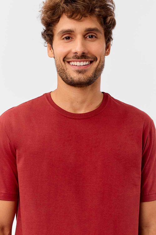 T-Shirt Básica Comfort Vermelha Escura