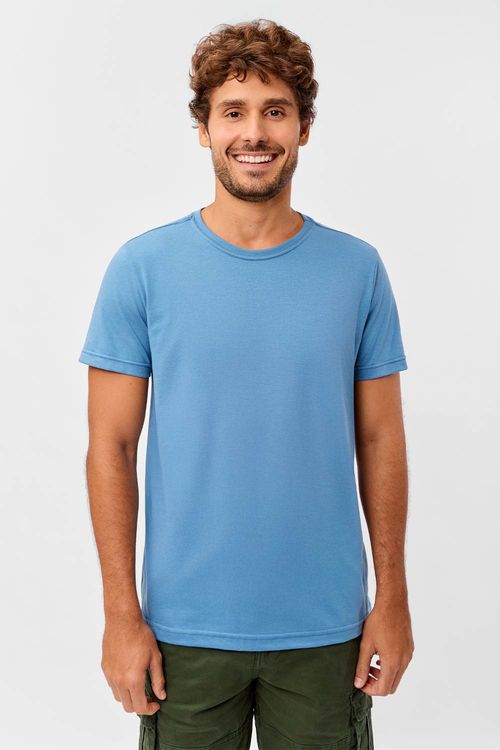 T-Shirt Básica Fit Azul Jeans