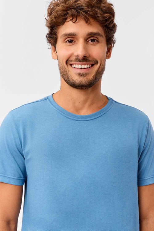 T-Shirt Básica Fit Azul Jeans