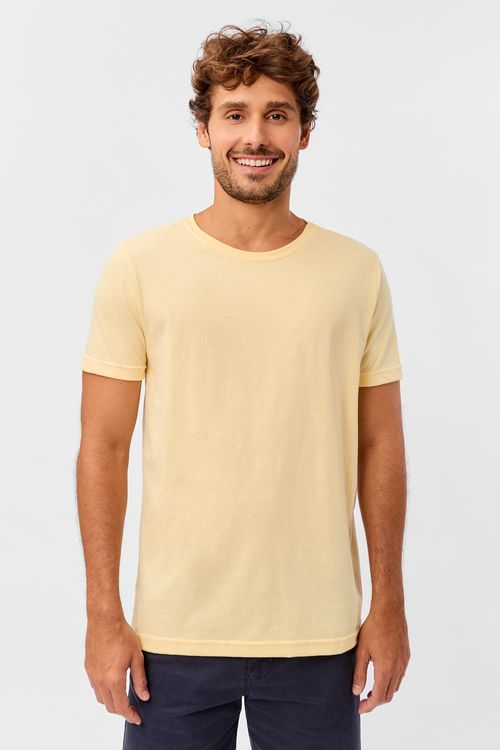 T-Shirt Básica Fit Amarela Clara