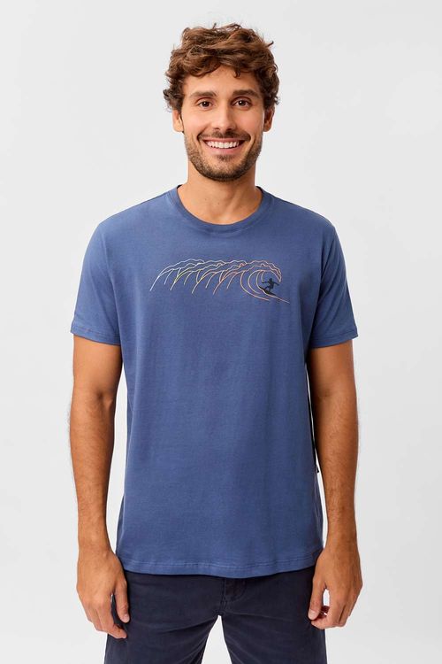 T-Shirt Estampada Revelo Onda Azul Jeans