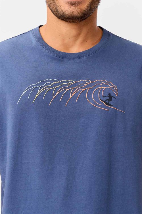 T-Shirt Estampada Revelo Onda Azul Jeans
