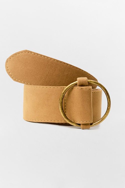 Cinto Couro Camurça Nude