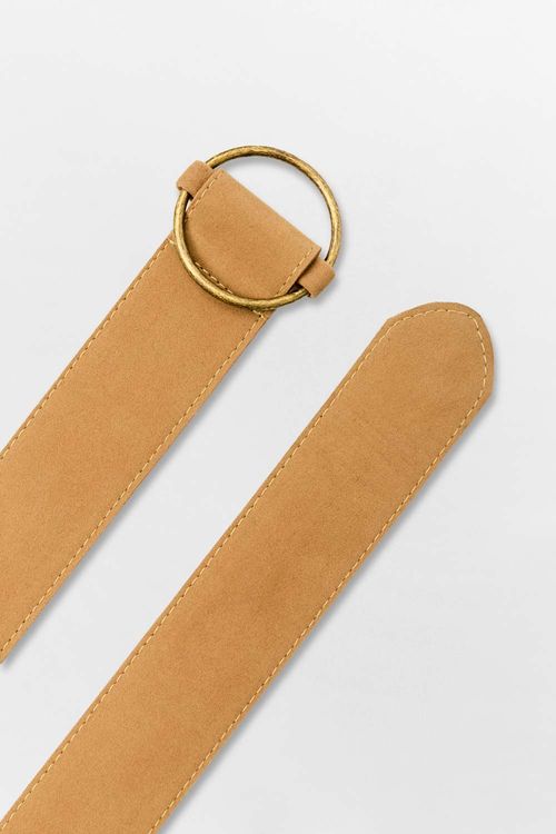 Cinto Couro Camurça Nude