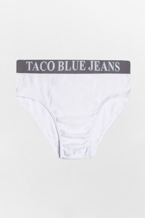Kit De Cueca Slip Taco Blue Preto/Grafite/Branco