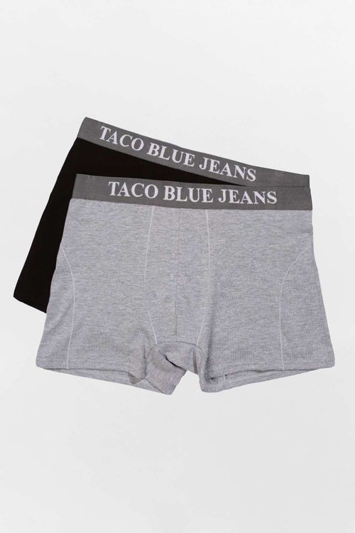 Kit De Cueca Boxer Taco Blue Jeans Preto/Cinza