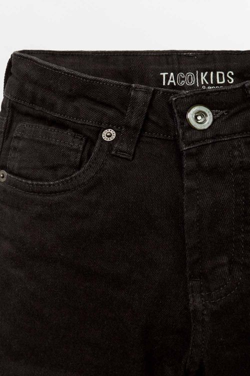 Bermuda Jeans Infantil Flex Black