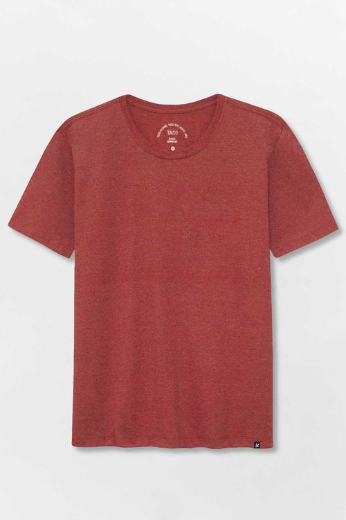 T-Shirt Básica Mescla Comfort Vermelho Escuro