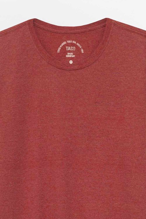 T-Shirt Básica Mescla Comfort Vermelho Escuro