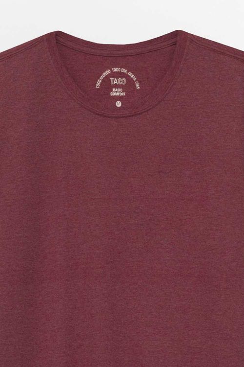 T-Shirt Básica Mescla Comfort Vinho