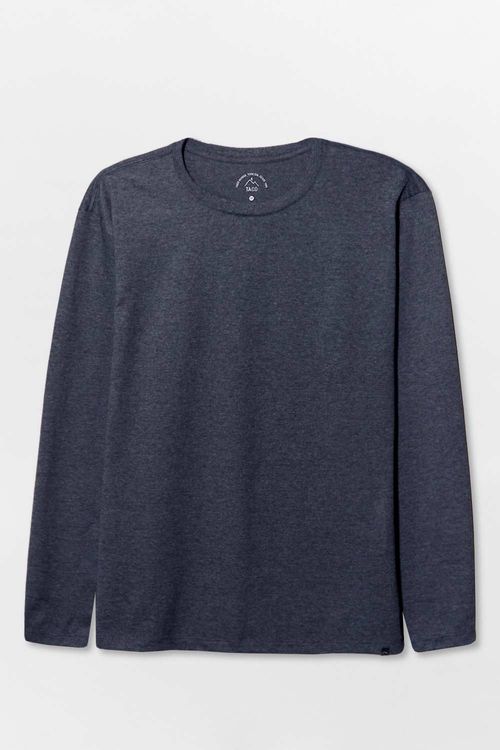 T-Shirt Básica Manga Longa Azul Marinho