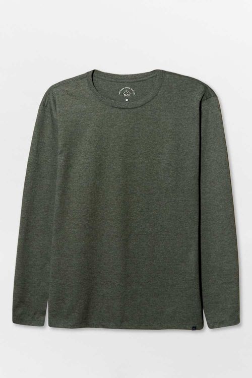 T-Shirt Básica Manga Longa Verde Escuro