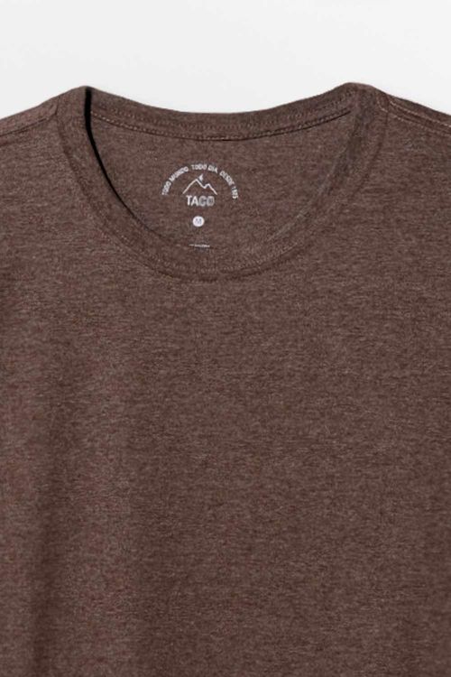 T-Shirt Básica Manga Longa Marrom