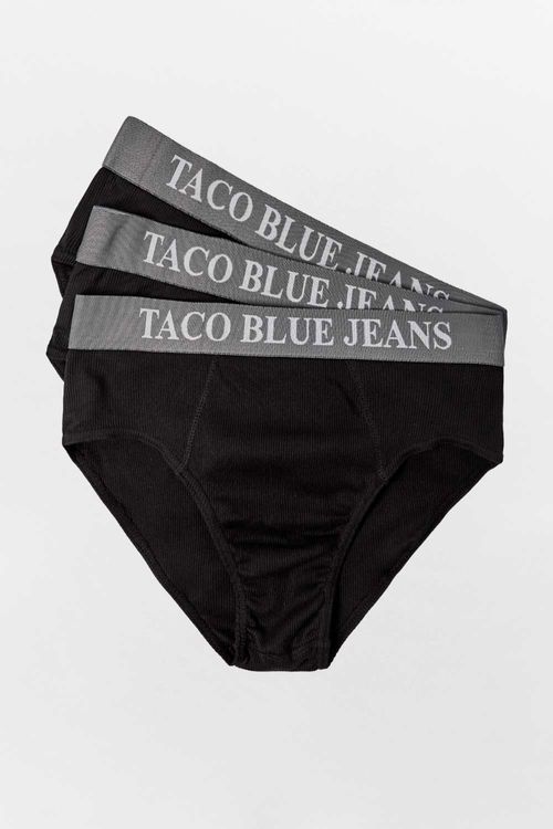 Kit De Cueca Slip Taco Blue Preto