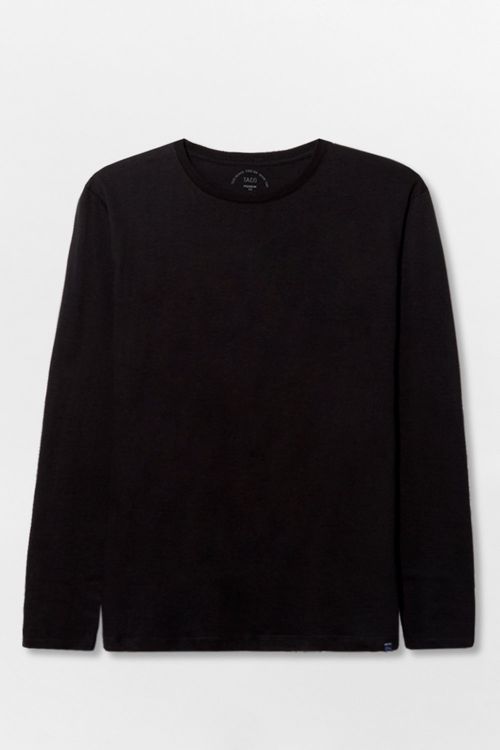 T-Shirt Manga Longa Premium Fit Sem Costura Preta