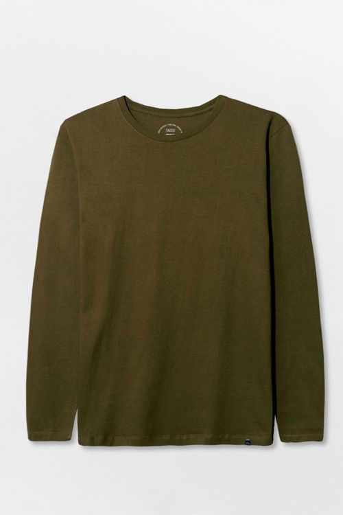 T-Shirt Manga Longa Premium Fit Sem Costura Verde Musgo