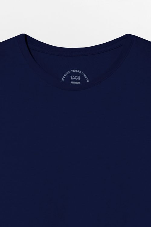 T-Shirt Manga Longa Premium Fit Sem Costura Azul Marinho