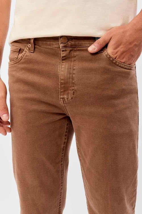 Calça Color Slim Marrom