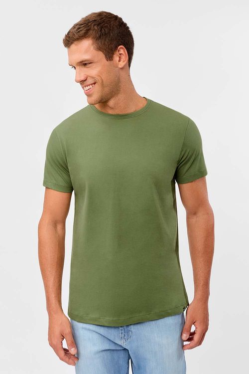 T-Shirt Básica Fit Verde Militar