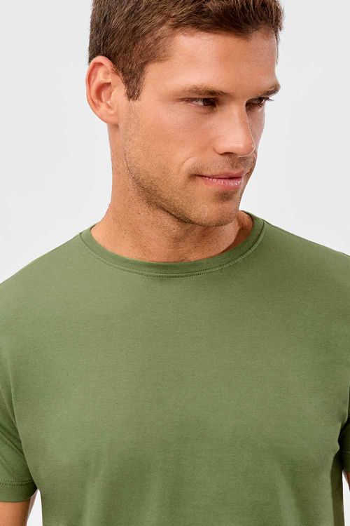T-Shirt Básica Fit Verde Militar