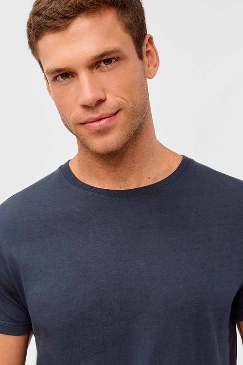 T-Shirt Básica Premium Fit Sem Costura Lateral Chumbo
