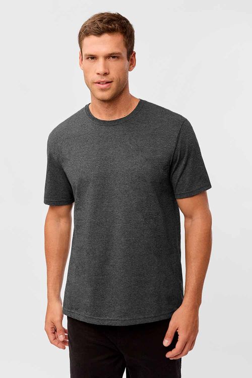 T-Shirt Básica Mescla Comfort Grafite