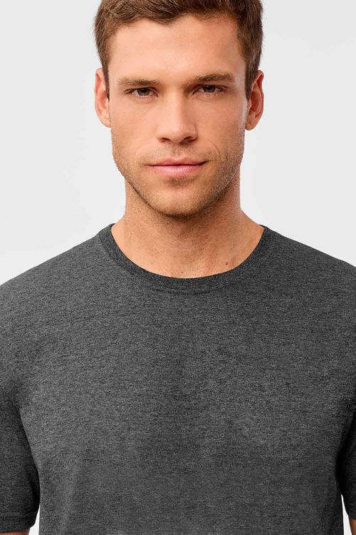 T-Shirt Básica Mescla Comfort Grafite