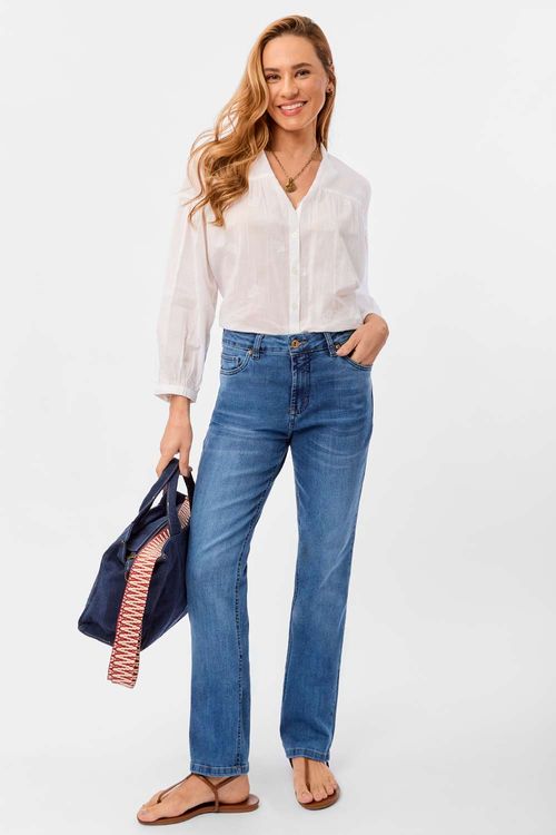 Calça Jeans Straight Destroyer