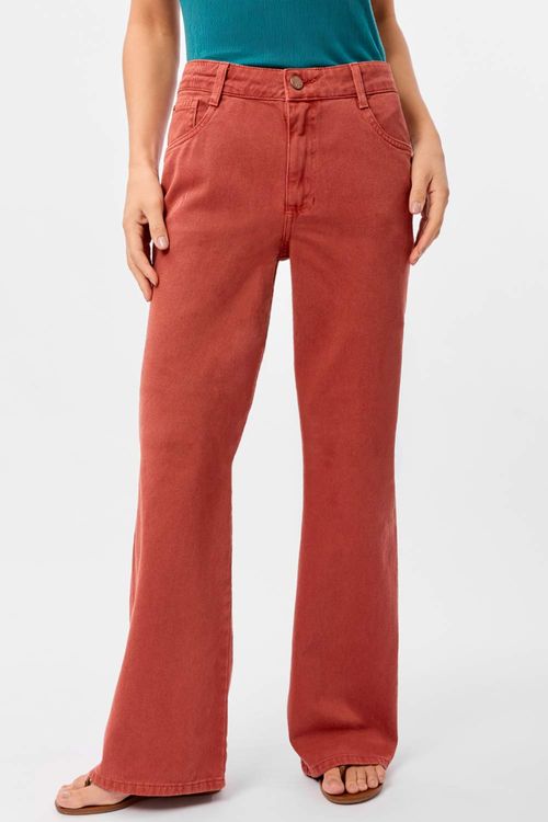 Calça Color Wide Leg Goiaba