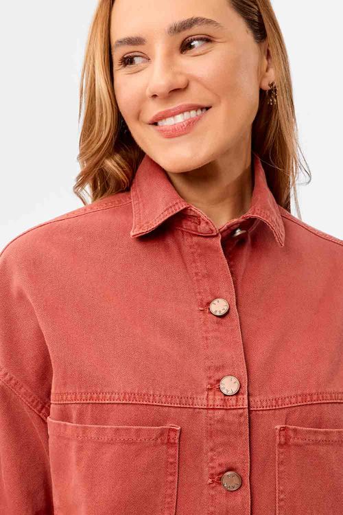 Jaqueta Cropped Color Goiaba