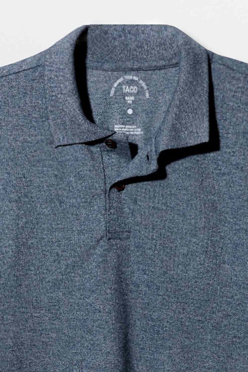 Polo Básica Fit Piquet Azul Marinho