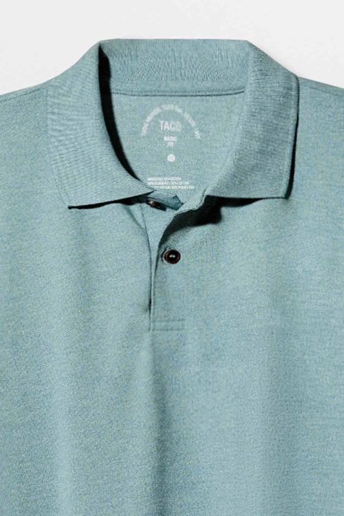 Polo Básica Fit Piquet Azul Clara