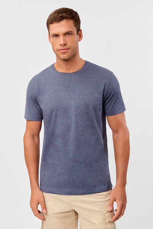 T-Shirt Básica Mescla Comfort Azul Jeans