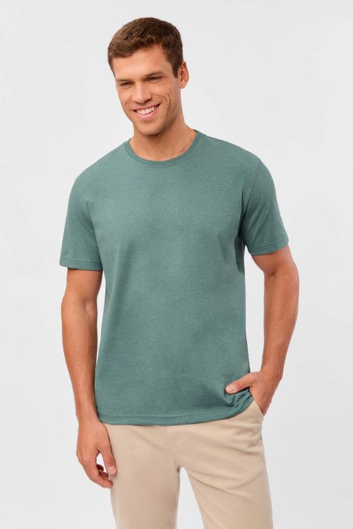 T-Shirt Básica Mescla Comfort Verde