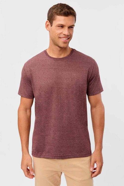 T-Shirt Básica Mescla Comfort Vinho