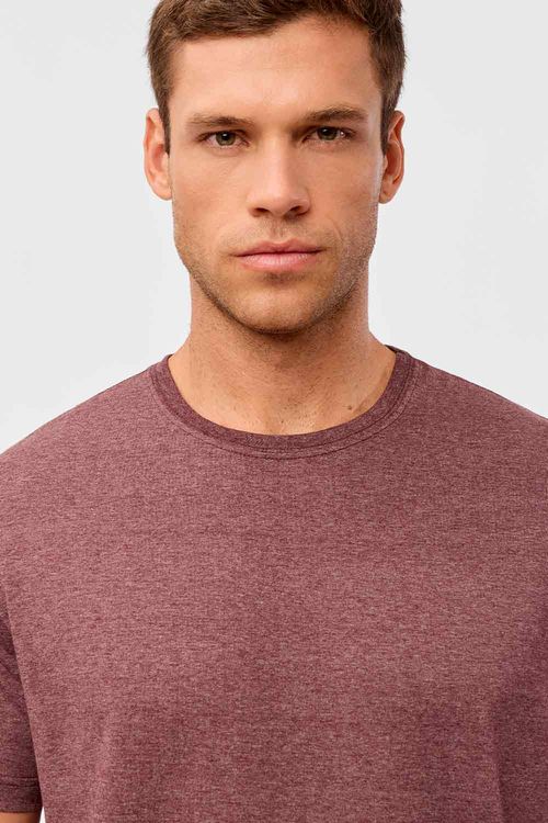 T-Shirt Básica Mescla Comfort Vinho