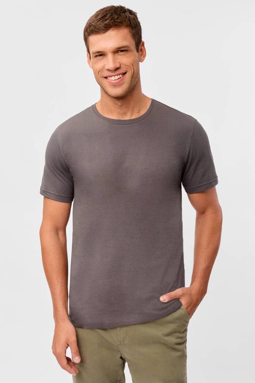 T-Shirt Básica Fit Chumbo