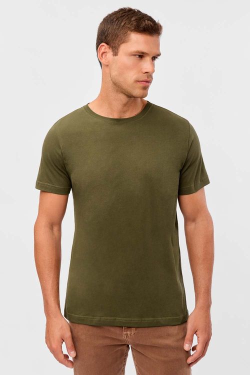 T-Shirt Básica Fit Verde Musgo