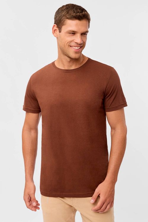 T-Shirt Básica Fit Marrom