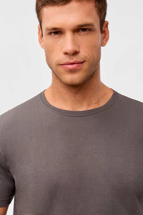 T-Shirt Básica Fit Chumbo
