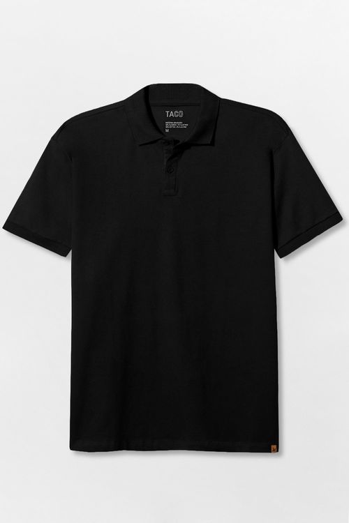 Polo Básica Comfort Piquet Flex Preta
