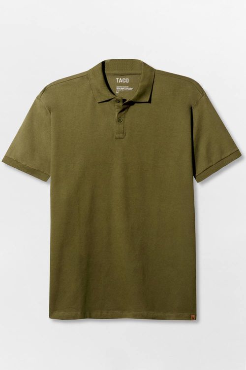 Polo Básica Comfort Piquet Flex Verde Musgo