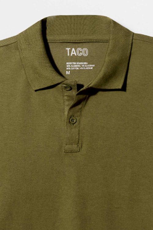 Polo Básica Comfort Piquet Flex Verde Musgo