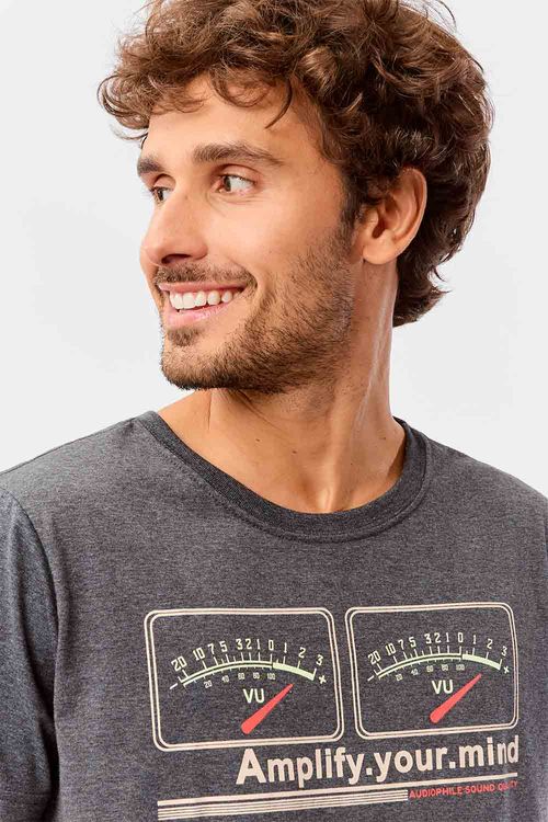 T-Shirt Estampada Mescla Amplipy Grafite