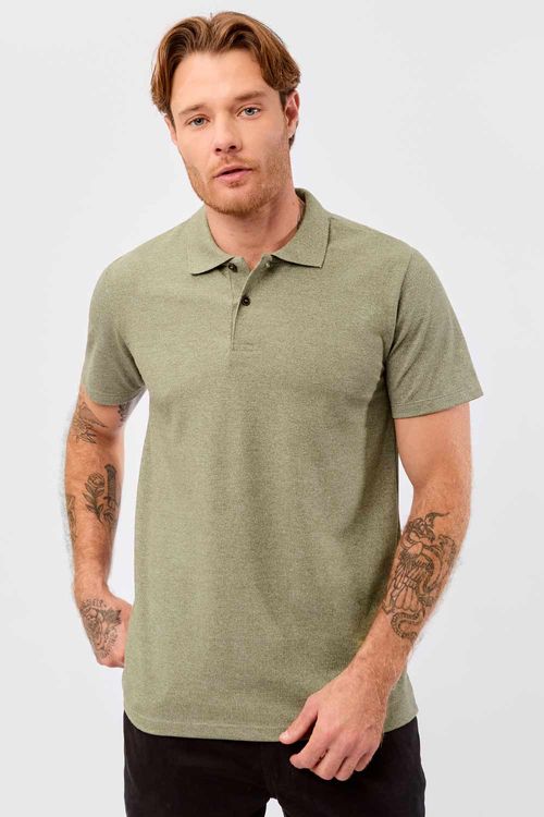 Polo Básica Fit Piquet Verde Musgo